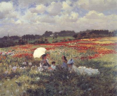 Giuseppe de nittis In the Fields Around London (nn02) oil painting image